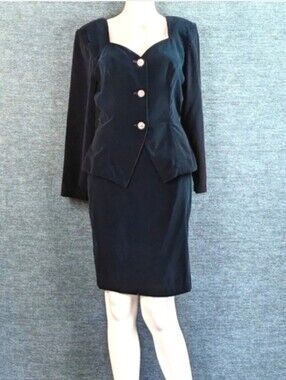 Vtg Niki Petites Velvet Skirt Set